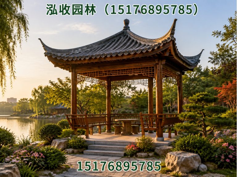 白银防腐木凉亭展示图